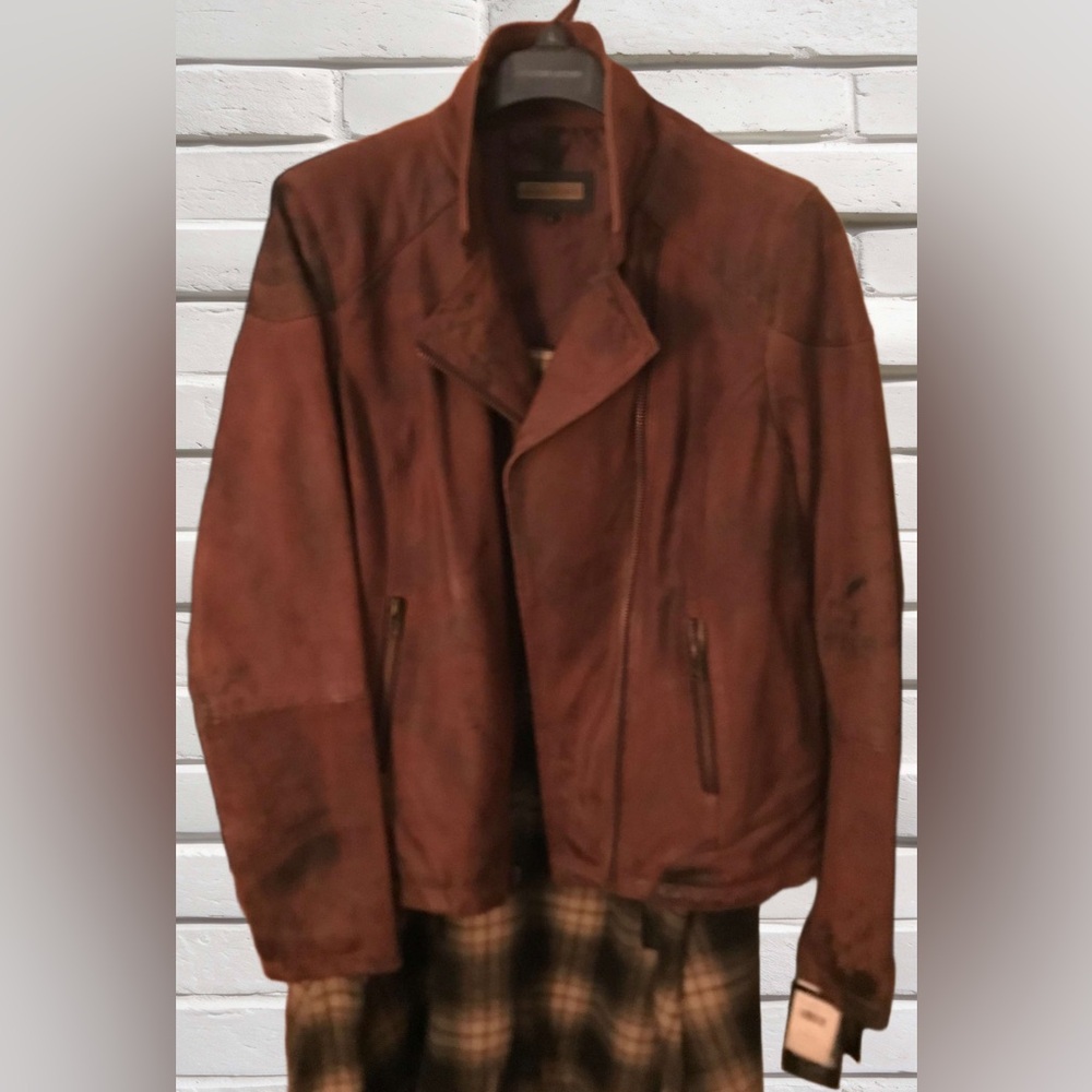 VINTAGE NWT Leather Distressed Motorcycle Jacket